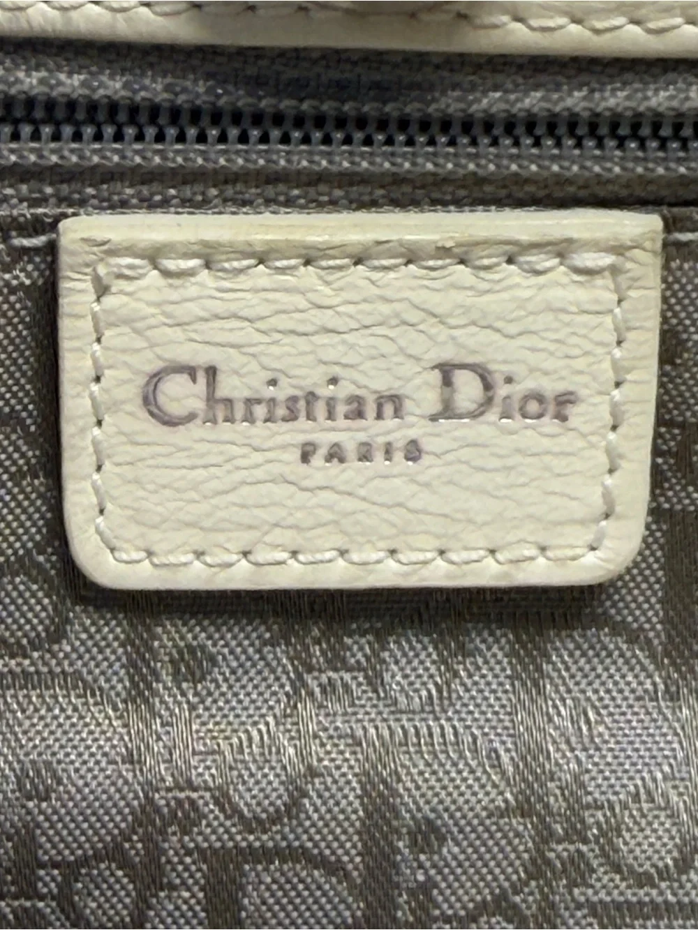 Dior White Leather Top-Handle Tote with Silver Hardware